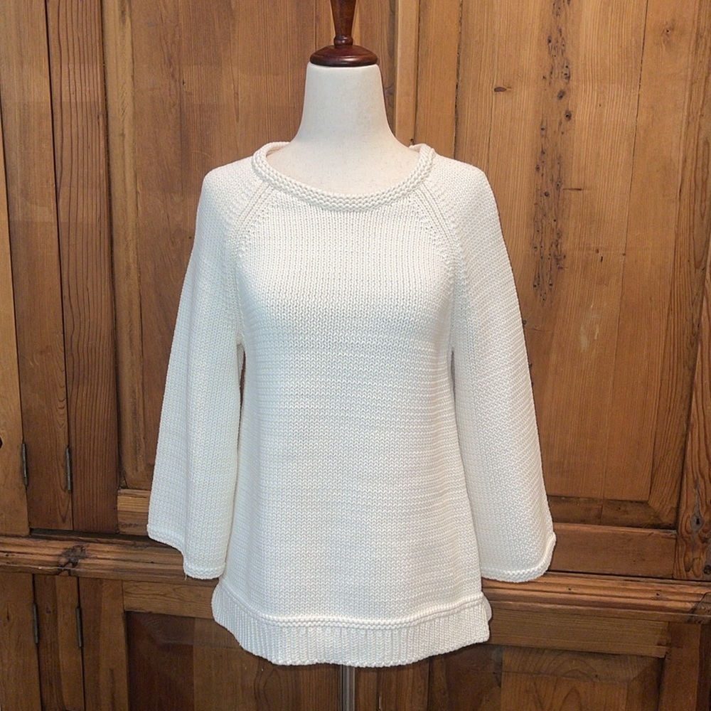 Loft Ivory 3/4 Sleeve soft & cozy Pullover Sweater Sz. MD